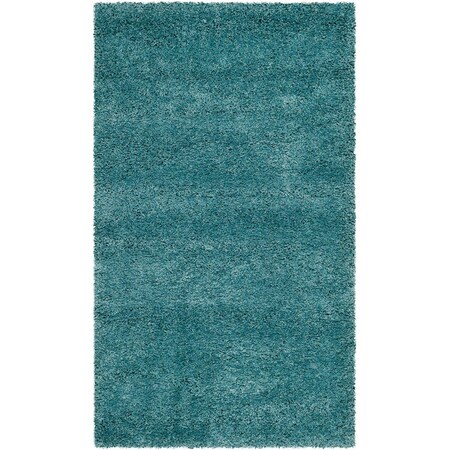Safavieh Contemporary Rectangle Premium Shag RugAqua Blue 2 x 14 ft. SG180-6060-214